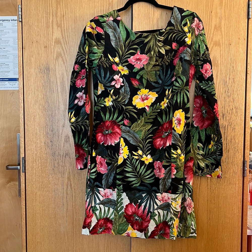 Floral farm linen dress
